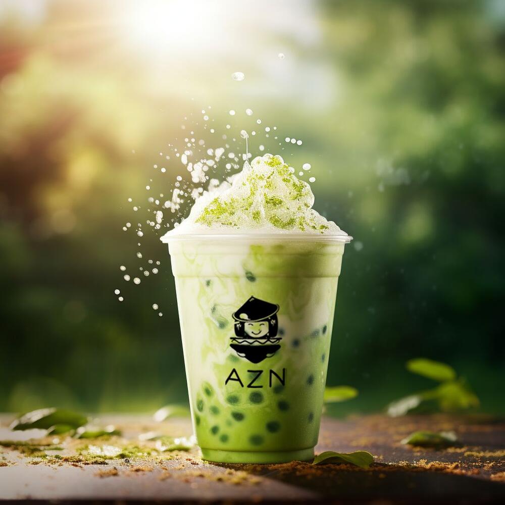 Red Bean Matcha Milk Tea